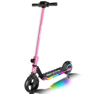 Colorful Kids Motorized Scooter with LED Lights & Foldable Design, Top 8.7mph