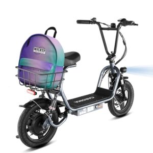 Adult Electric Scooter with Seat, 1200W Power, 500Wh Battery, 30 Miles Range, Foldable & Fat Tire