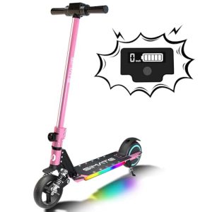 Electric Scooter for Kids, with Lights, Display & Foldable, Dual Braking System - 8.7mph & 5 Miles Range
