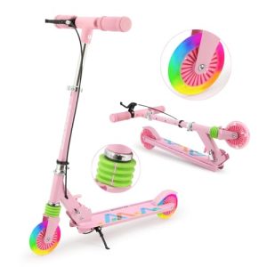 TENBOOM Kids Scooter with Handbrake & LED Wheels for Ages 3+