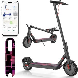 Electric Scooter for Adults: 630W Motor, 20 Mph, 18 Mile Range, Solid Tires, Folding, Double Braking System, App Control