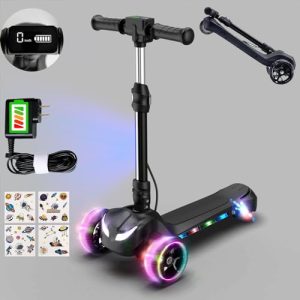 3-Wheel 24V Electric Scooter with LCD & Light-Up Wheels for Ages 4-8