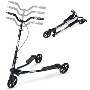 3-Wheel Foldable Scooter Swing Tri Slider Kick Wiggle Scooter for All Ages 8+