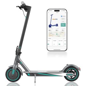 Adult Electric Scooter, 21 MPH, 19 Miles Range, 350W Motor, Foldable with Dual Brakes and APP Control, UL Certified