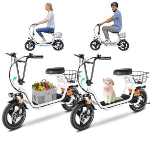 Electric Scooter for Adults: Caroma 2Pcs with Seat, 1200W Peak Power, 500Wh Battery, 30 Miles Range, 20 MPH Top Speed