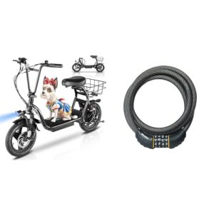 Electric Scooter with Cable Lock for Adults - Caroma 375Wh Battery