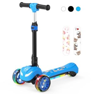 3-Wheel Electric Scooter for Kids 3-12, Long Battery Life, Flashing LED Wheels