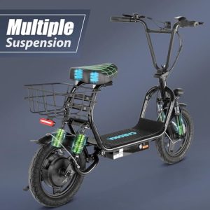 Electric Scooter for Adults with Seat: 30 Miles Range, 20MPH Speed, Foldable Design