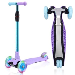 Sturdy 3-Wheel Scooter with Light-Up Wheels for Ages 3-12