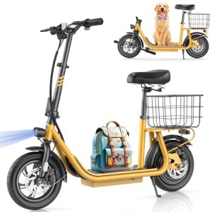 1200W Electric Scooter for Adults with Seat, 500Wh Battery, Foldable, Commuting, Pets & Cargo