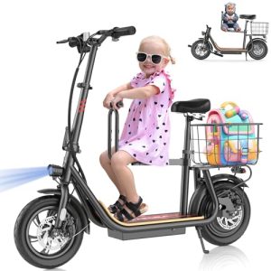 Electric Scooter for Adults with Seat, 12 Tires, 30 Miles Range & 20MPH Speed