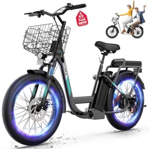 Caroma Peak 1200W Electric Scooter with Seat & Basket, 500Wh Battery, 30 Miles Range