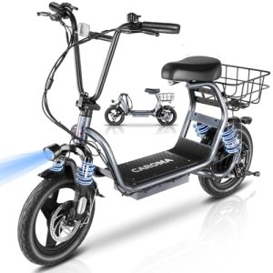 Caroma Peak 1200W Foldable Electric Scooter with Seat & 500Wh Battery