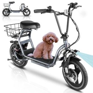 Electric Scooter for Adults: 1200W Peak Power, 14 Fat Tire, 500Wh Battery, 30 Mile Range, 20MPH Speed, Foldable with Seat and Dual Shock Absorption