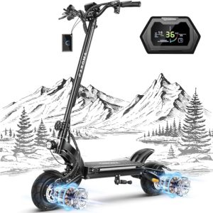 Caroma Electric Scooter for Adults: 850W Motor, Max 36 Mph, 30-37 Miles Range, Dual Motor & Brakes