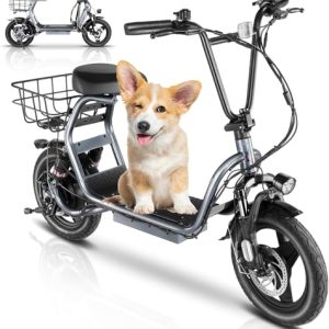 Electric Scooter for Adults with Seat and Fat Tires - 30 Mile Range and 20 MPH Speed