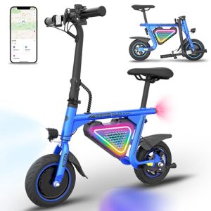 Radi8 Kids & Teens Electric Scooter with GPS & LED Lights, 250W Motor, 15.5mph, 15.5-Mile Range