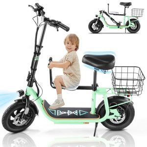Electric Scooter with Seat for Adults & Teens, Max Range 12 Miles