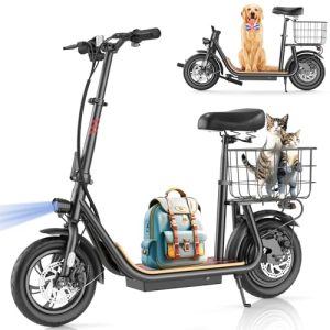 Electric Scooter for Adults with Seat, 1200W Motor, 500Wh Battery, Foldable, Commuting - 30 Miles, 20MPH