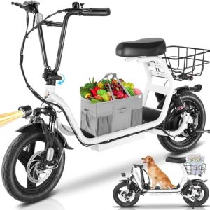 Electric Scooter for Adults with Fat Tire, Long Range, and Seat
