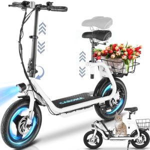 Electric Commuter Scooter for Adults and Teens with Seat&Basket
