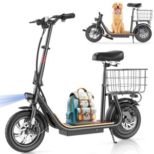 Caroma Peak 1200W Electric Scooter with Seat & Basket, Up to 30 Miles