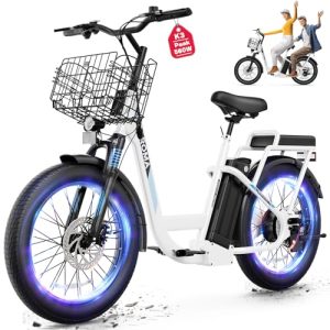 Caroma Peak 1200W Electric Scooter with Seat & Basket, 500Wh Battery, 30 Miles Range, 20mph
