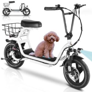 Electric Scooter for Adults - 1200W Peak Power, 14 Fat Tire, Foldable with Seat and 30 mi Range