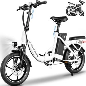 Electric Folding Bike for Adults - 630w Peak Motor, Dual Disc Brake, 35-Mile Range, 25MPH Speed, Suspension, Removable Battery - Ideal for Commuters