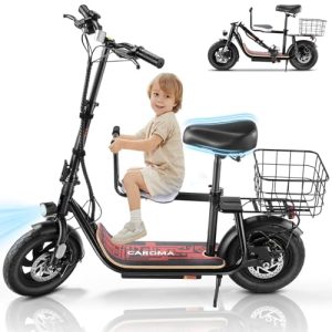 Electric Scooter with Seat and Basket for Adults & Teens