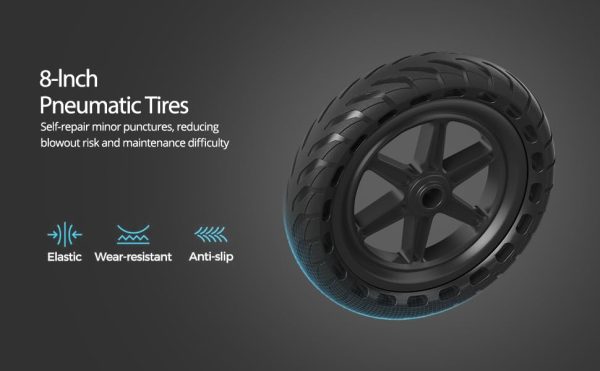 Portable Electric Scooter with Solid Tires and Long-Range Battery