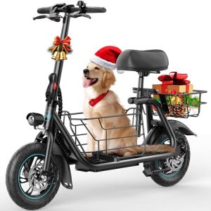 Adults Electric Scooter with Seat, 550W Motor, 20 Miles Range